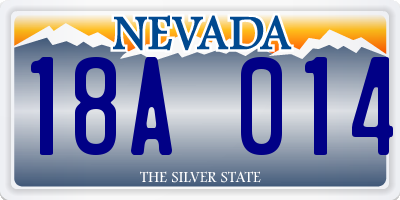 NV license plate 18A014