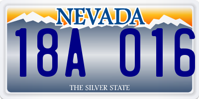 NV license plate 18A016