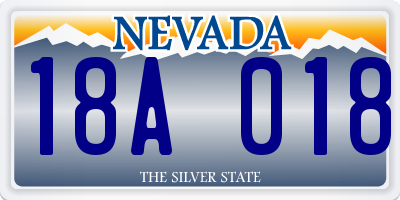NV license plate 18A018