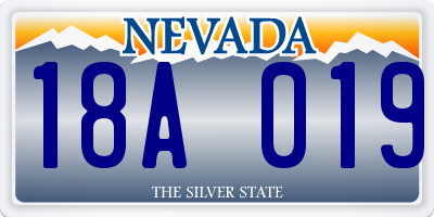 NV license plate 18A019