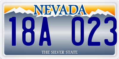 NV license plate 18A023