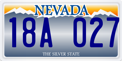 NV license plate 18A027