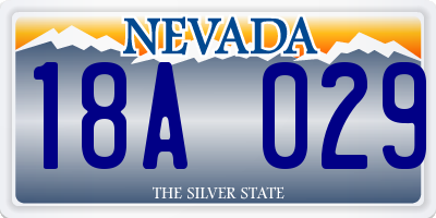 NV license plate 18A029