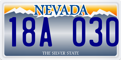 NV license plate 18A030