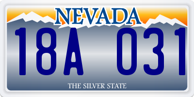 NV license plate 18A031
