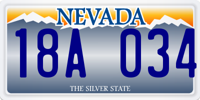 NV license plate 18A034
