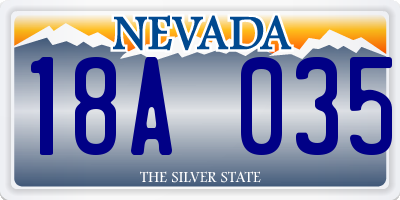 NV license plate 18A035