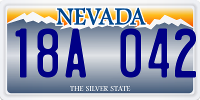 NV license plate 18A042