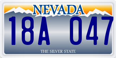 NV license plate 18A047