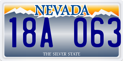 NV license plate 18A063