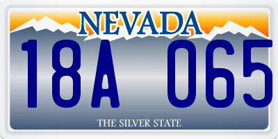 NV license plate 18A065