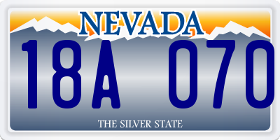 NV license plate 18A070