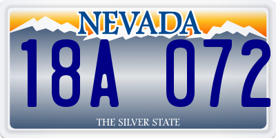 NV license plate 18A072