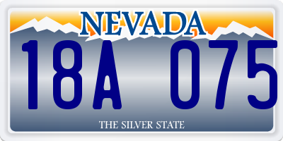 NV license plate 18A075