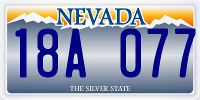 NV license plate 18A077
