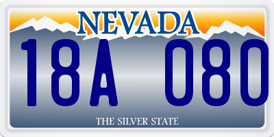 NV license plate 18A080