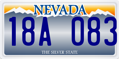 NV license plate 18A083
