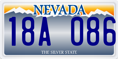 NV license plate 18A086