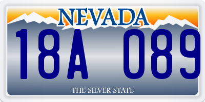 NV license plate 18A089