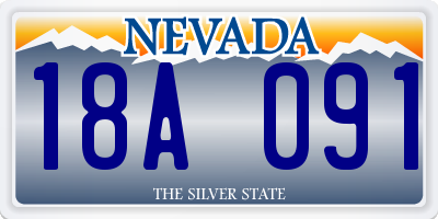 NV license plate 18A091