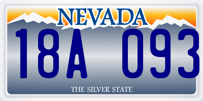 NV license plate 18A093