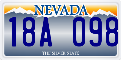 NV license plate 18A098
