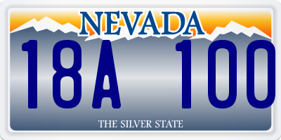 NV license plate 18A100