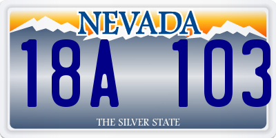 NV license plate 18A103