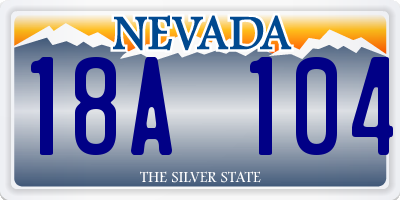 NV license plate 18A104