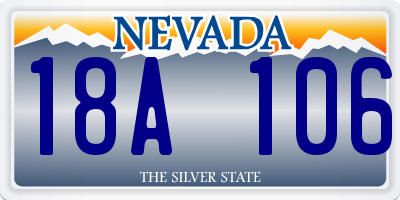NV license plate 18A106