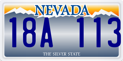 NV license plate 18A113