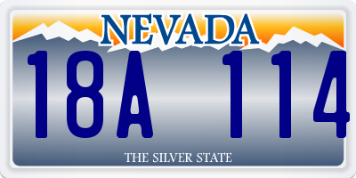 NV license plate 18A114