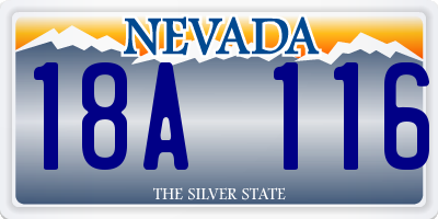 NV license plate 18A116