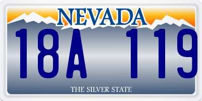 NV license plate 18A119