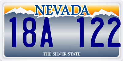 NV license plate 18A122