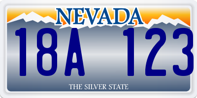 NV license plate 18A123