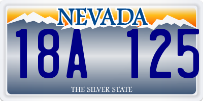 NV license plate 18A125