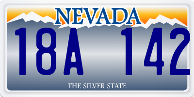 NV license plate 18A142