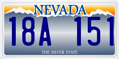 NV license plate 18A151