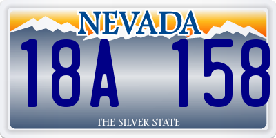 NV license plate 18A158