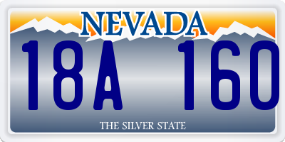 NV license plate 18A160