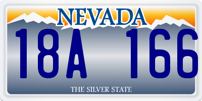 NV license plate 18A166