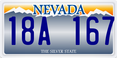 NV license plate 18A167