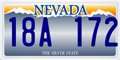NV license plate 18A172