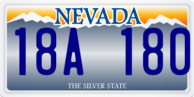 NV license plate 18A180