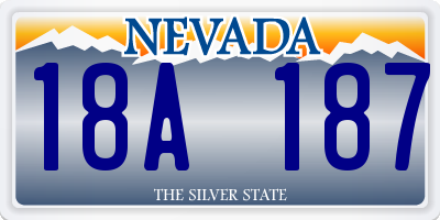 NV license plate 18A187