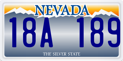 NV license plate 18A189