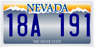 NV license plate 18A191