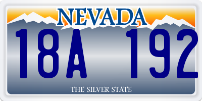 NV license plate 18A192