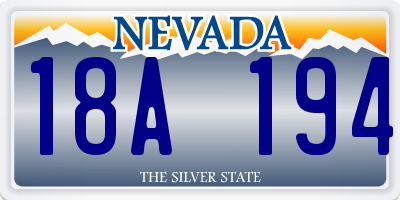 NV license plate 18A194